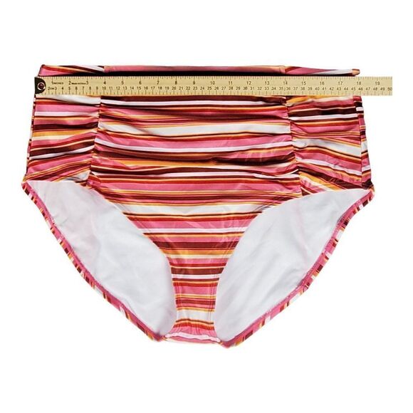 New Island Rays Bikini Swim Bottom 3X Brown Orange Stripe Beach Pool Cruise - Picture 8 of 10